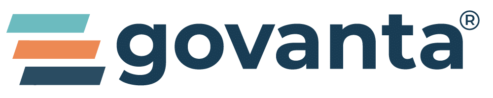 Govanta® logo with modern sans-serif wordmark and abstract teal, navy, and orange icon symbolizing growth and clarity.
