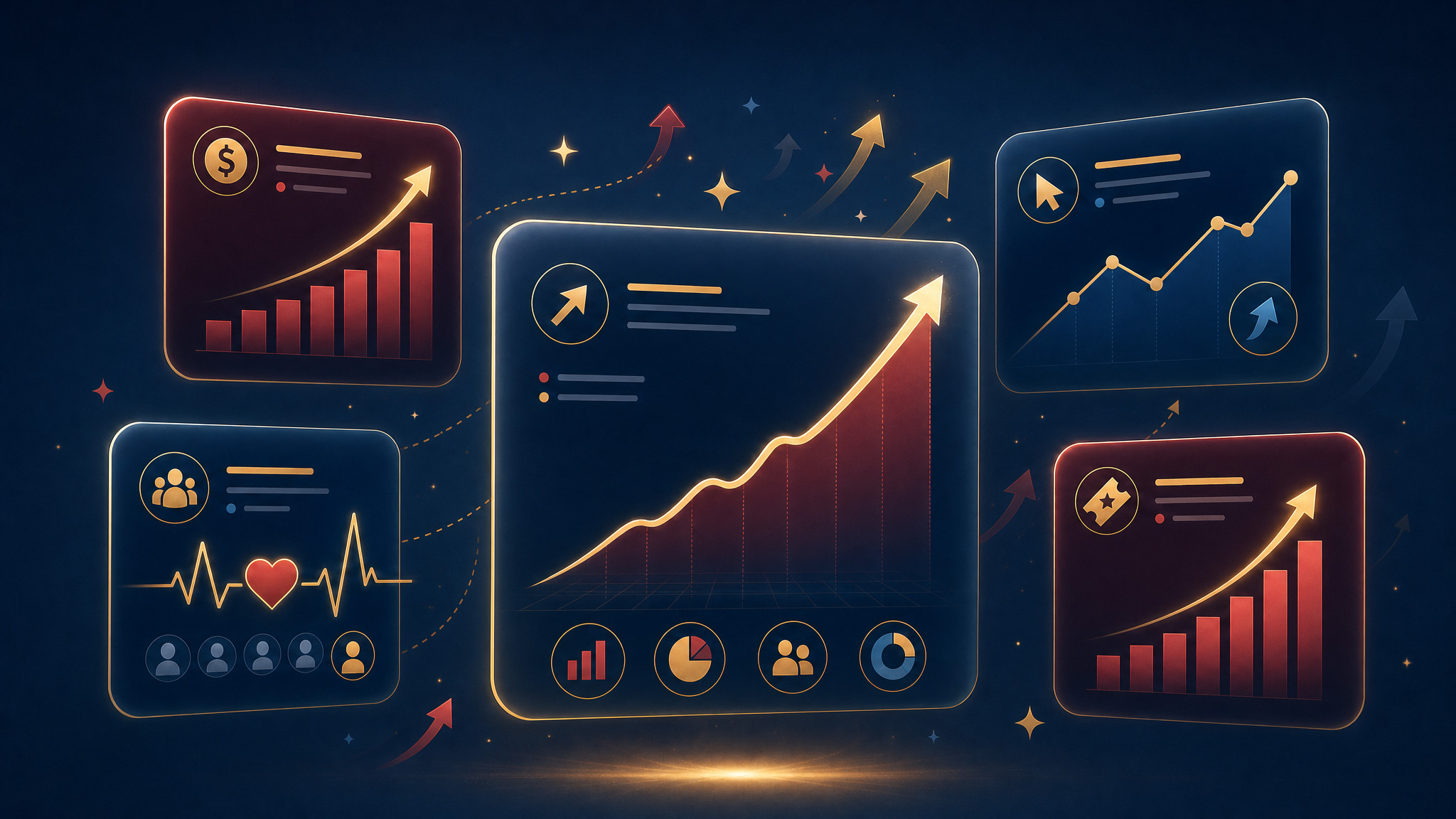 Illustration of Email Marketing Optimization highlighting measurable growth through campaign analytics, audience insights, and data-driven performance optimization.